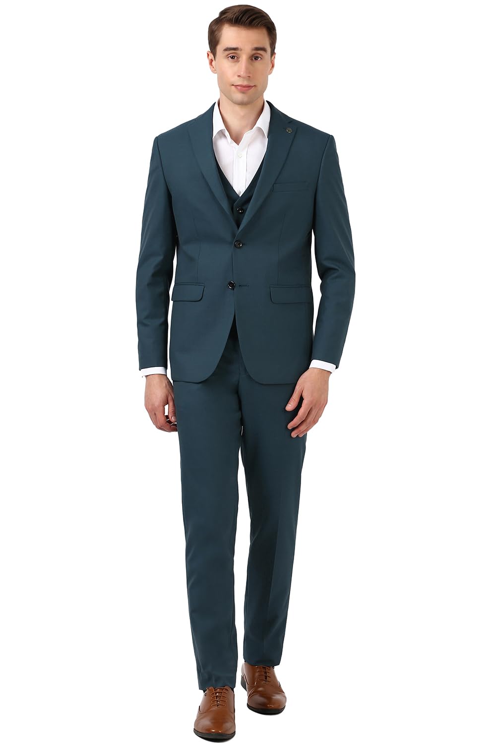 Men's Polyester Blend Three Piece Suit-Dress Set