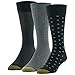 Gold Toe Men's Dress Crew Socks, 3 Pairs, black/charcoal, Shoe Size: 6-12.5