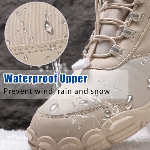 Image of Men's Women's Winter Barefoot Hiking Boots, Slip On Warm Zero Drop Snow Boots, Wide Toe Box Booties, Waterproof Shoes Sneakers Hike Shoes for Hiking Walking Outdoor Unisex