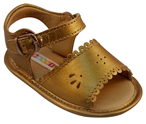 BOBBLEKIDS Baby Girls Gold Sandal Leather Shoes Milette 4 M