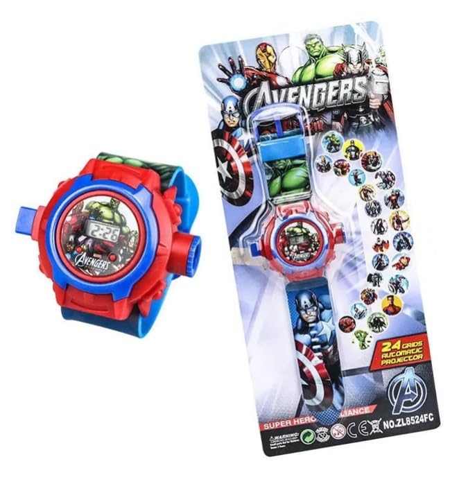 Image of Acnos Brand- Digital 24 Images Projector 7 Character Watch for Kids Boys Rubber Material Watch Diwali Gift Birthday Return Gift Best Digital Toy Watch for Boy's Girl's