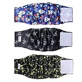 SYEENIFY Dog Diapers Male 3 Pack,Dog Belly Bands for Small Medium Large Dogs,Highly Absorbent Washab