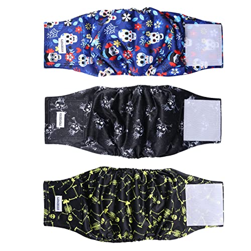 Syeenify Dog Diapers Male 3 Pack,Dog Belly Bands For Small Medium Large Dogs,Highly Absorbent Washable Reusable Dog Wraps,Leak Proof Puppy Diapers #TOP7