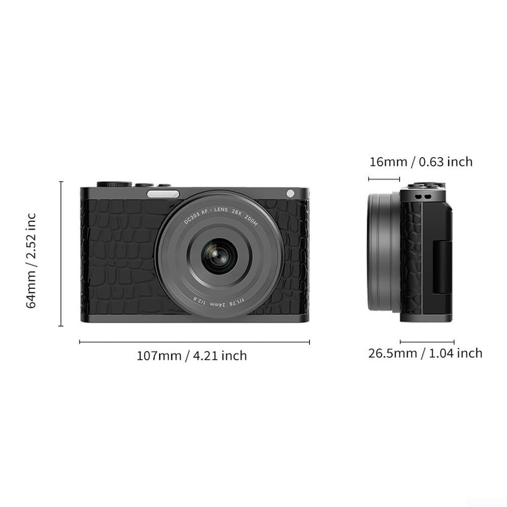 Kompakte Fotokamera 4K UHD mit 180° Flip Screen(Lychee Texture)