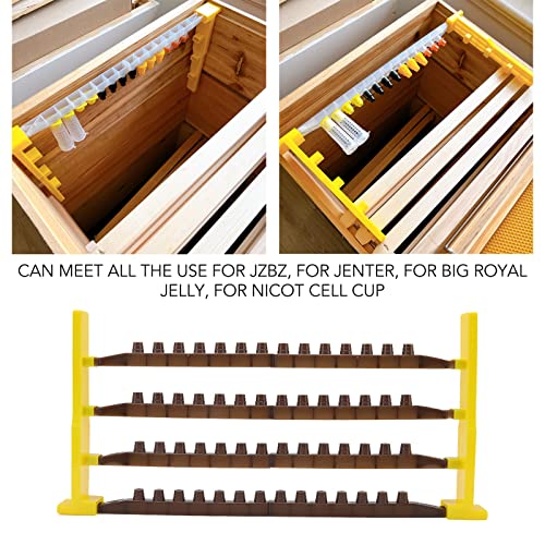 TOPINCN-Beekeeping-Queen-Cell-Cup-Holder-Frame-Bar-and-Mounted-Queen-Cell-Cups-2-pcs-Sides-and-4-pcs-Cell-Cup-Holder-Bars