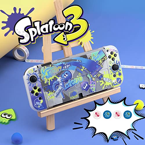 ENIFLY Linda capa de encaixe Splatoon macia à prova de choque compatível com Nintendo Switch OLED, c