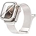 Produktbild Ocaer Kompatibel mit Apple Watch 11 10 Armband+Hülle 42mm, Metall Magnetisch iWatch Armband mit Bildschirmschutz für Apple Watch Series 10, Edelstahl Milanese Loop Band (Polarstern, 42mm)