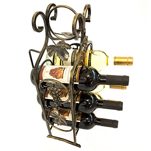 arterameferro Cantinetta portabottiglie in ferro battuto a 6 posti da poggiare Arredo Casa Cantina Ristorante