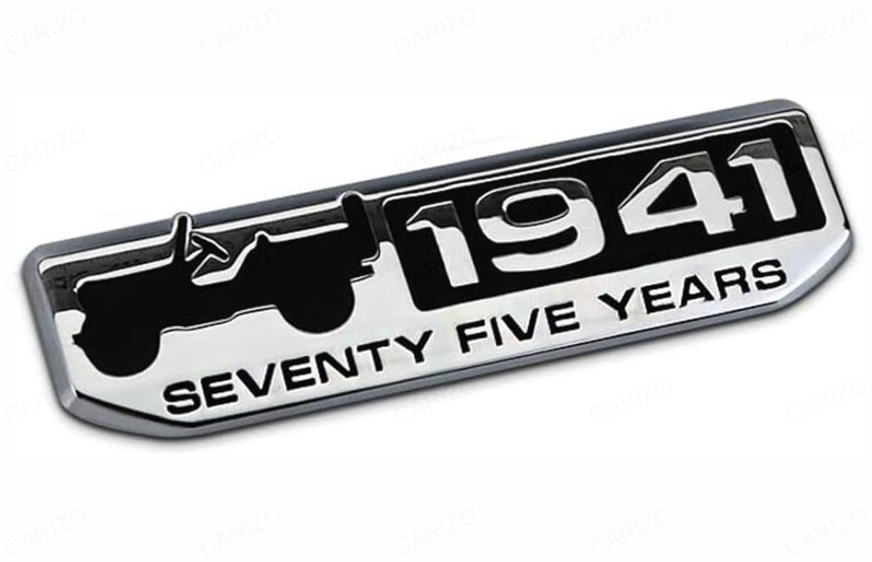 CARIZO Premium Zinc Alloy 3D Badge, Jeep 1941 Side Fender Rear Trunk Emblem Logo Badge Decals (Silver)-picture-31