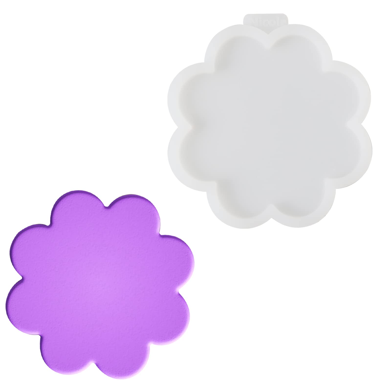 BOOWAN NICOLE Silicone Coaster Mold, Handmade Cement Cup Mat Mould, DIY Concrete Emoticon Forms for Home Decor (SH0939)