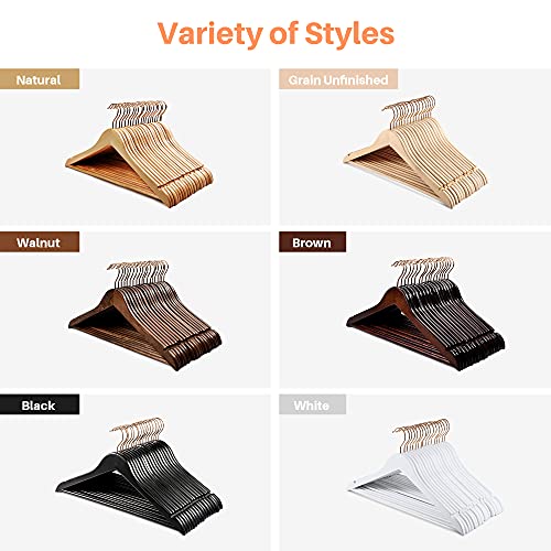 Smartor Wooden Hangers 20 Pack, Sturdy Coat Hangers For Closet, Quality Non Slip Hangers, Premium Heavy Duty Hangers, Durable Coat Hanger, Pants Hanger, Suit Hangers, With 360° Rotating Hook, White #TOP6