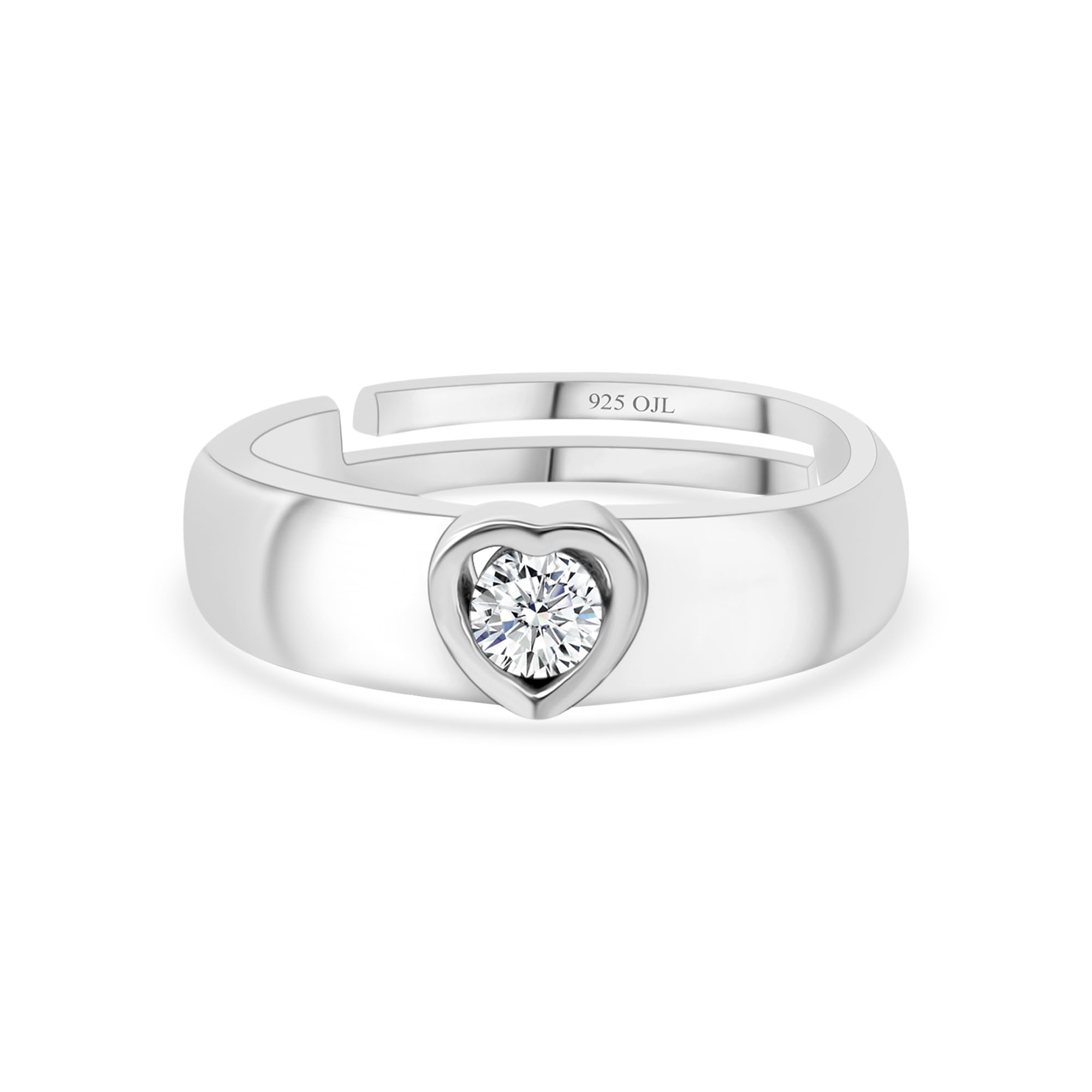 Ornate Jewels 925 Silver Solitaire Adjustable Heart Rings | Ring for Men | With Certificate of Authenticity and 925 Stamp | Life-time Warranty* (B0BVRHG185) Amazon Price History, Amazon Price Tracker