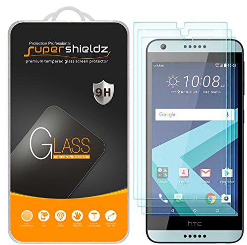 Supershieldz (3 Pack) Designed for HTC Desire 550 and Desire 555 Tempered Glass Screen Protector, Anti Scratch, Bubble Free
