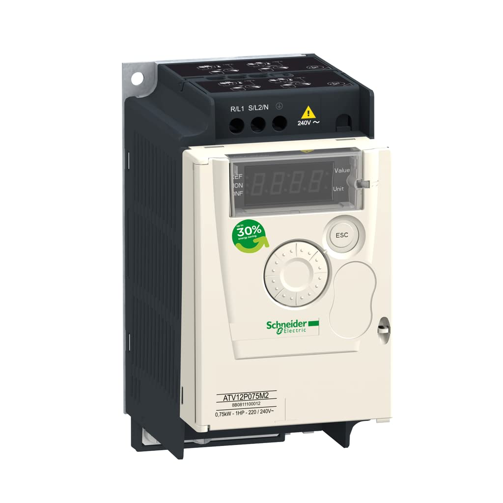 Variador ATV12 0.75kW 240V trifásico sin radiador para control de motores