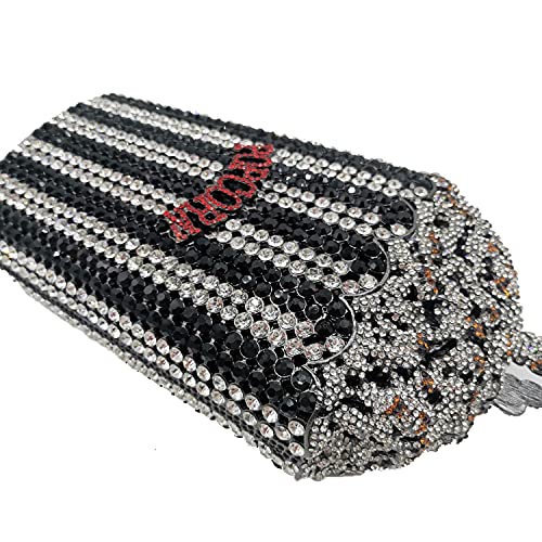 Image of DJBM Luxury Women Popcorn Rhinestone Evening Bag Funny Crystal Handbag Novelty Diamond Clutch Purse for Evening Party Prom