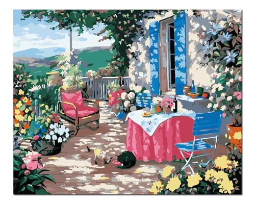 Peinture par numéro adulte avec cadre bois Activité créative salon