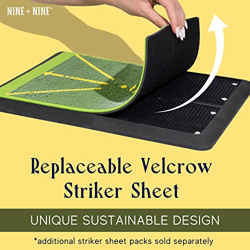 Nine + Nine | Premium Golf Impact Practice Mat – Color Change Swing Detection – Club Path Divot Training – Golf Accessories For Men Women Durable Sequins Technology & Replacements #TOP2