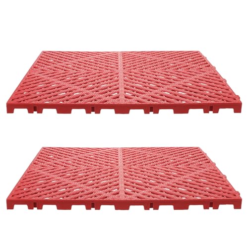 Dalles de drainage antidérapantes en plastique rouge caillebotis de sol pour atelier