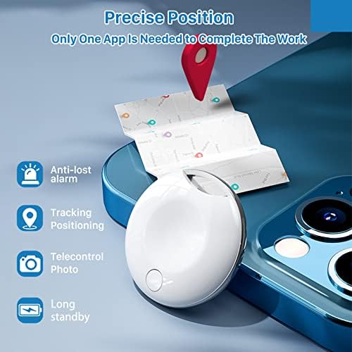 WSKOHGY Cat Dog Smallest GPS Tracker, 30 Mm Mini Portable Bluetooth Trackers,Anti Lost Alarm For Luggages Kids Pets Cats Dogs Wallet Key Colla, Tracker Devices Suitable For Samsung IPhone,White(1pc)