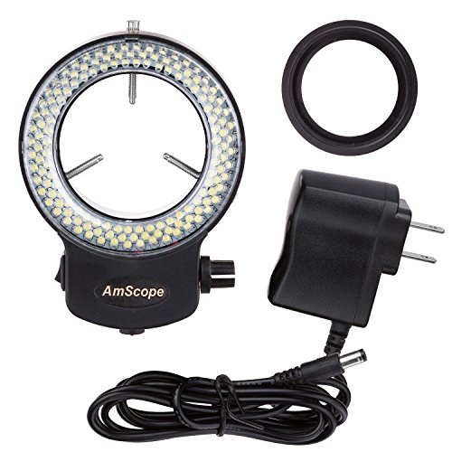 AmScope LED-144B-ZK Black 144 PCS Adjustable LED Ring Light for Stereo Microscope & Camera, with Power Adapter #1