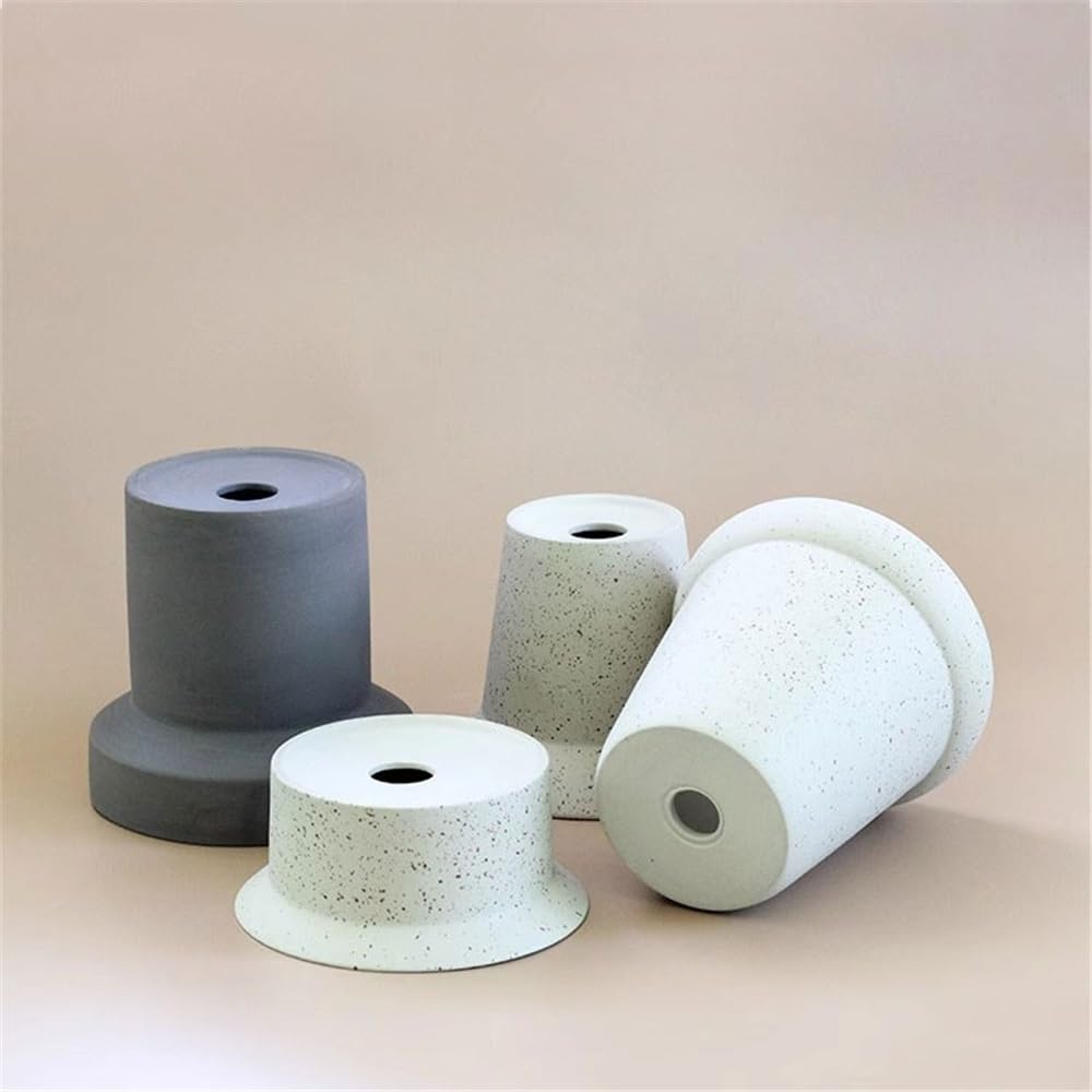 Doniczki Szara okrągła doniczka ceramiczna, z otworem drenażowym Doniczka na biurko, do dekoracji parapetu Pojemnik na rośliny w salonie sypialni (2 rozmiary) Donice na kwiaty(Mały)