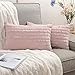 MIULEE 2 Piezas Funda de Cojines con Flecos para Sofá Diseño Boho Funda de Almohada de Lino Duradero Suave Decoracion para Cama Dormitorio Salon Silla Habitacion Oficina 30x50cm Sakura Rosa