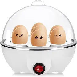 Cozedor de Ovos Elétrico a Vapor 110V – Portátil para Ovos, Legumes e Vegetais com Cozimento Automático Rápido