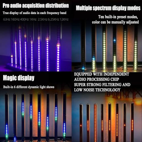 Nixie Tube - Analizzatore di spettro audio con modalità di luce dinamica, pickup per studio, auto, sala giochi
