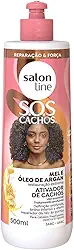 Salon Line, Ativador de Cachos, SOS Cachos, Mel e Óleo de Argan, Não Vegano - Para Cabelos Cacheados e Crespos, 500ml