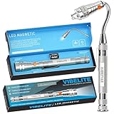 VIBELITE Extendable Magnetic Flashlight with Telescoping Magnet Pickup Tool-Cool Gadget Birthday for Men, Dad, Husband, Him, Father, Mechanic,Tech, Handyman, Boyfriend, Women, Silve