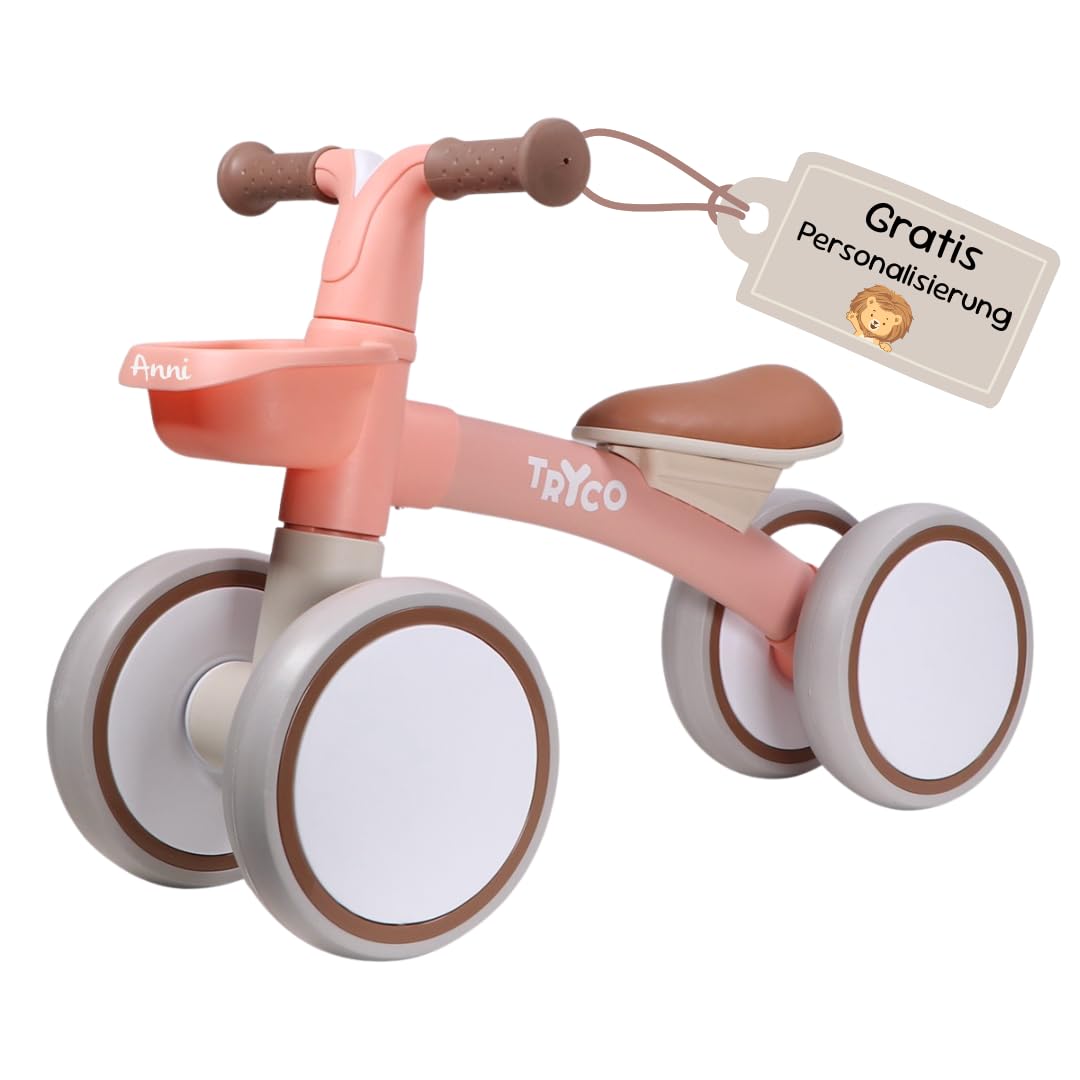 Lauflernrad Tryco First Bike Luna – Personalisierbar mit Namen – Kinderlaufrad aus Holz – Ab 2 Jahren – Balance Bike mit Namen