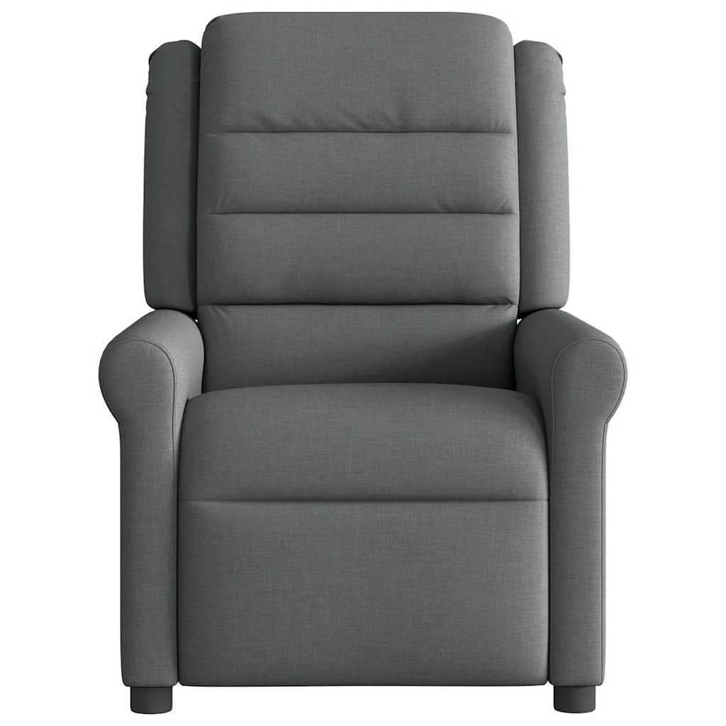 IKAYAA Sillón de Masaje Reclinable, Sillón De Relax, Sillon Masaje Relax Tela, Sillon Relax con Bolsillos Laterales Sofá Individual Sofá Relax Butaca Orejera para Salón Oficina Dormitorio Gris Oscuro
