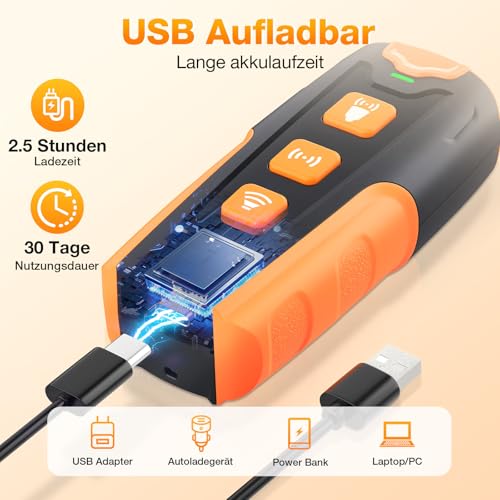 HZK Anti Bell Gerät für Hunde,Ultraschall Hundeabwehr, 3 Modi (Ton/Ultraschall/Taschenlampe), 7m Reichweite, Wiederaufladbar & Humane Hunde Bell Stop Gerät für Kleine bis Große Hunde
