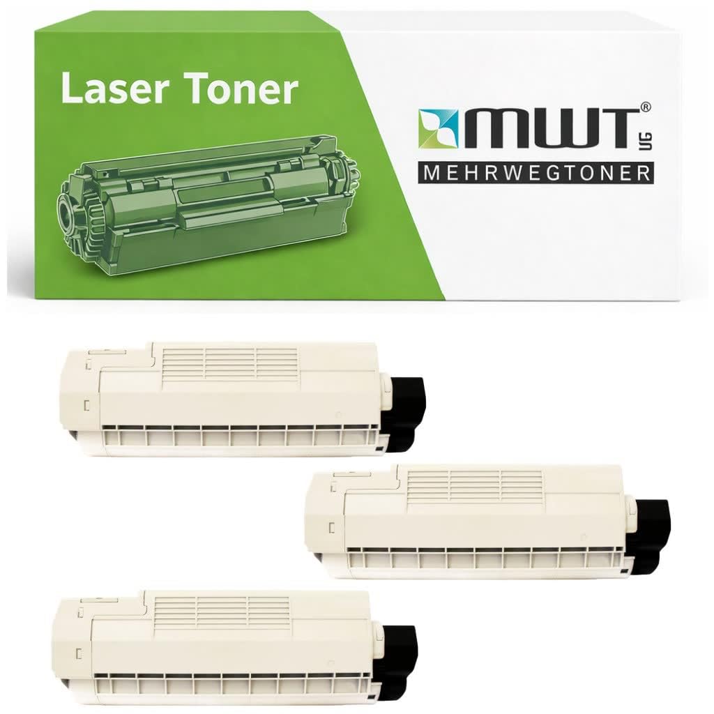 Toner compatible Oki ES6410DN noir avec 15% de puissance en plus pack de 3