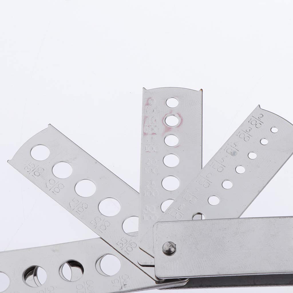 Dailymall Calibro di Misurazione per Pietre Preziose Diamantate con Calibro A Forma di Ventaglio in Alluminio - Argento, 8 Pezzi di Fan
