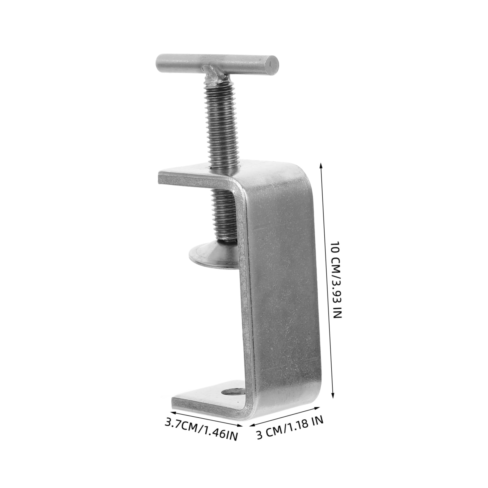 MUCKLILY Stainless Clip Desk Mount Clamp 2pcs Table Mount Clamps Easy Adjustment for Woodworking Office Workshop