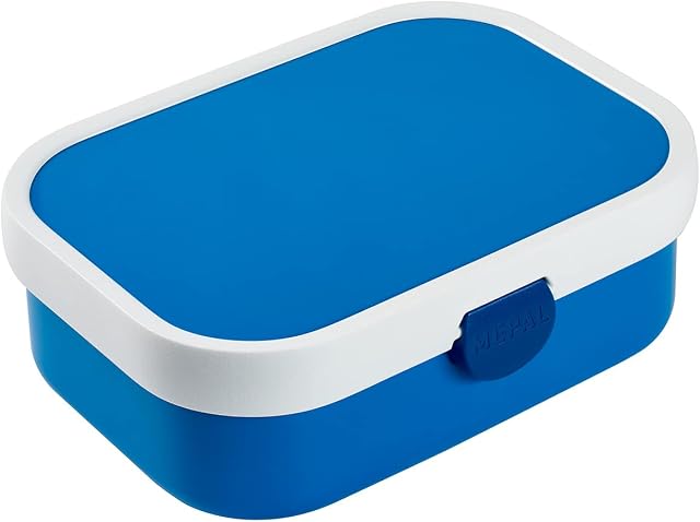 Mepal - Lunch Box Campus - Bento Lunch Box For Children - Lunch Box With Bento Compartment & Fork - Lunch Box With Clip Closure - BPA-free & Dishwasher Safe - 750 ml - Blue.