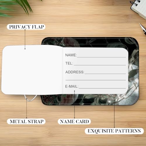 Image of White Reindeer Luggage Tags 2 Pack, PU Leather Privacy Flap