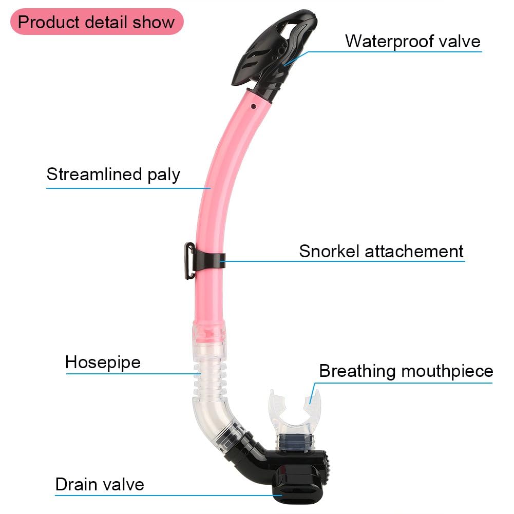 alomejor Dry Schnorchel Silikon trockene Luft Atmen Tube f¨¹r Tauchen und Schnorcheln mit komfortablen Mundst¨¹ck f¨¹r Erwachsene Herren Damen Jungen M?dchen, rose