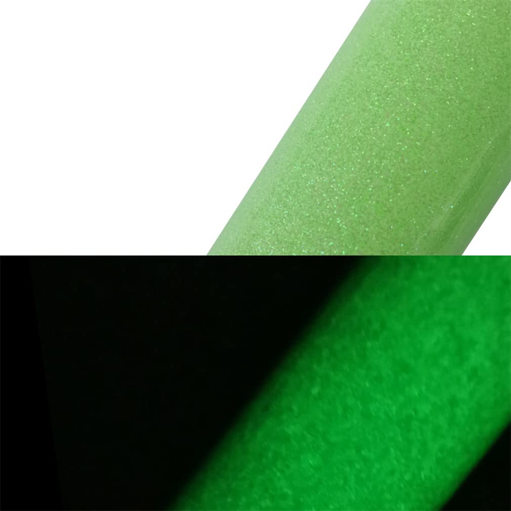 Luminous Glitter Heat Transfer Vinyl Glow in Dark Noctilucent Press Machine T Shirt DIY Iron On HTV (053,9.8INX50FT)