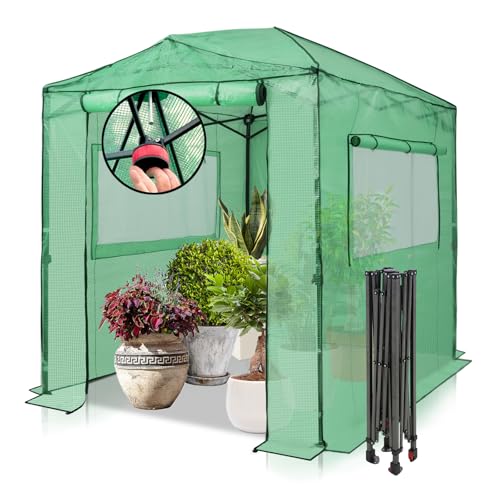 EAGLE PEAK 8x6 Portable Walk in Greenhouse, Pop Up Indoor...