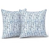 LVTXIII Set of 2 Patio Throw Pillows Waterproof 18'x18' Fade Resistant Outdoor Throw Pillows with Inserts, Fluffy Decorative Garden Toss Pillow Cushions for Home Patio Coach Sofa Use, Pebble Blue