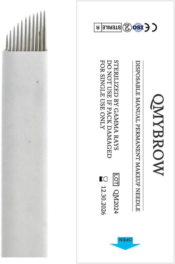 Brow Microblading Blades Fine Microblades 20Pack (White, 11 Pin-0.25MM)