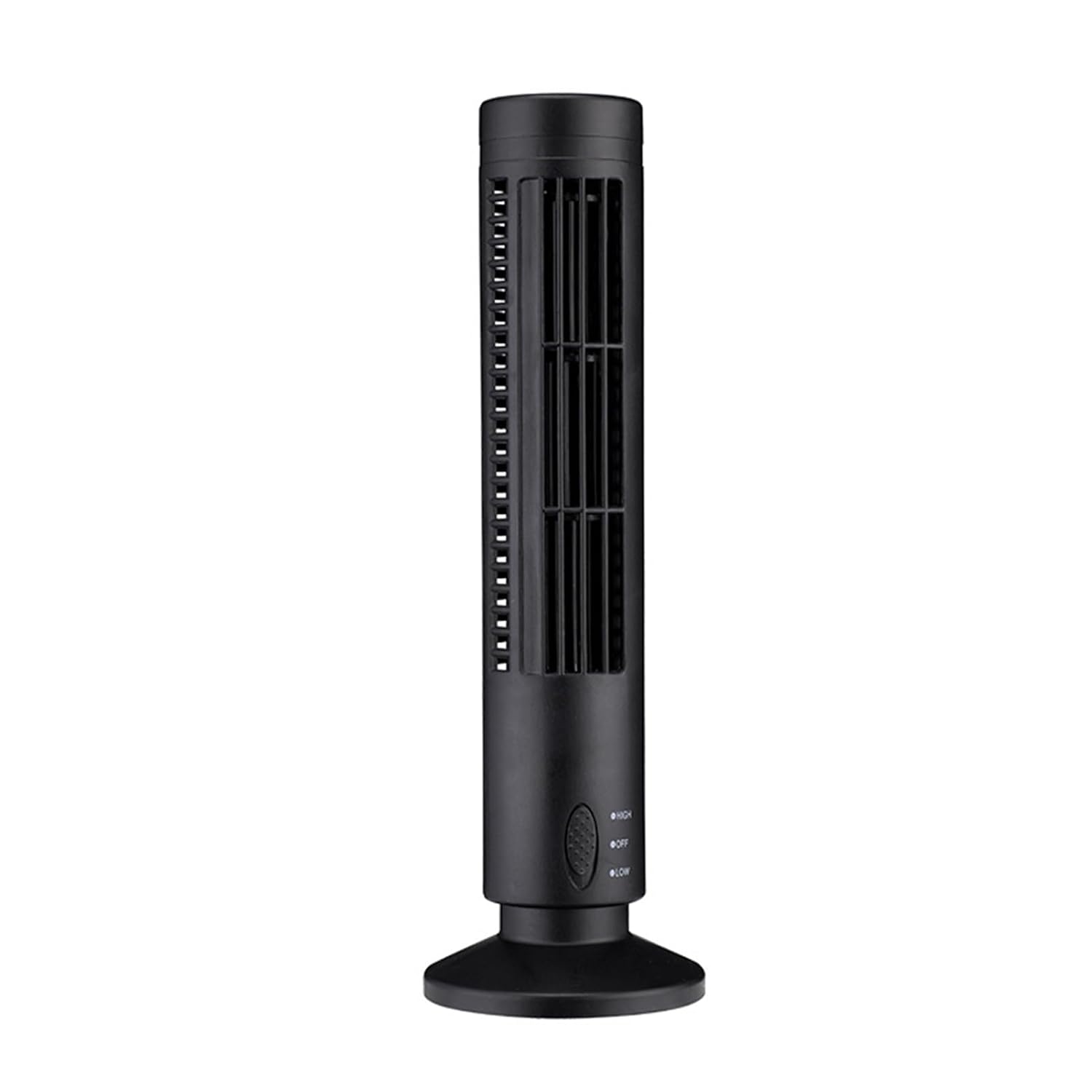 Mini USB Bladeless Tower Fan 2 Wind Speeds and Modes Standing Fan for Bedroom Living Room Home Office