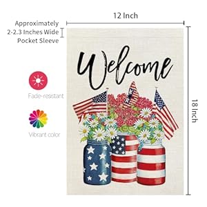 Crownedbeauty4thofjulypatrioticgardenflagfor1218inchdoublesidedoutsidesmallfloralmasonjarwelcomeindependencedayyarddecorations  Urban Country Home Decor Crowned beauty 4th of july patriotic garden flag for 1218 inch double sided outside small floral mason jar welcome independence day yard decorations  urban country home decor