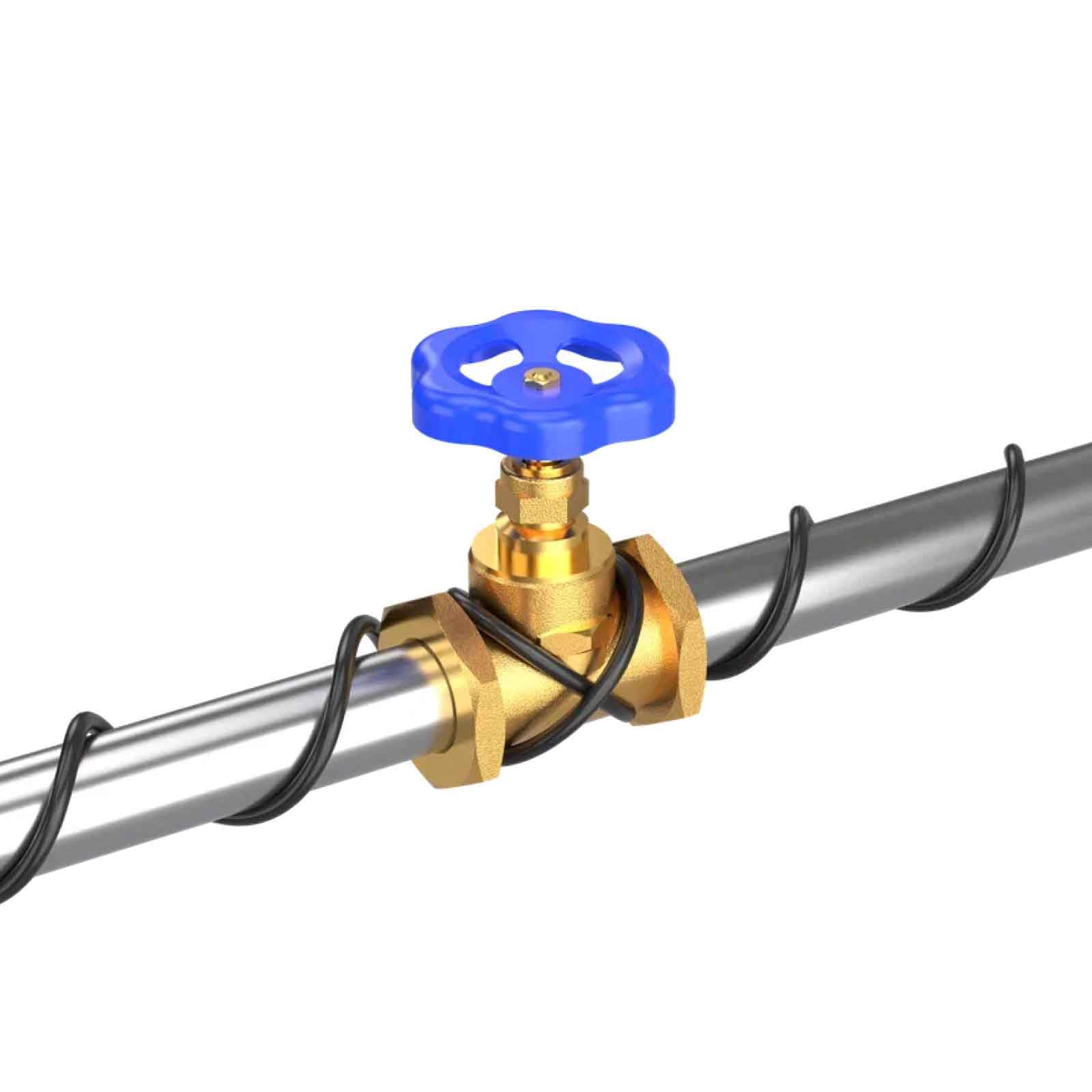 SPC PRO - Cable calefactor anticongelante autorregulador para tuberías y tuberías con termostato bimetálico y conector Shuko (15 m)
