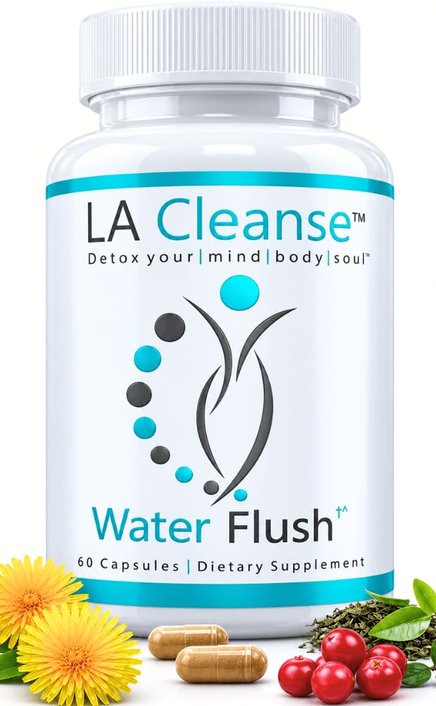Water Flush Pills for Swollen Legs & Feet, Bloating & Fluid Retention 60 Ct 60 Count (Pack of 1)