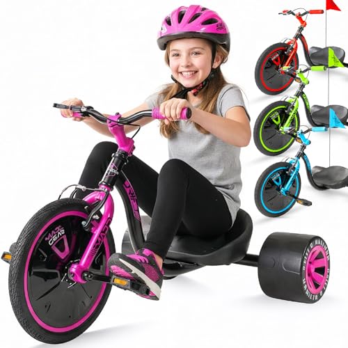 Image of Madd Gear Drift Trike for Kids Ages 5+, 16 inch Front Wheel, Adjustable Seat