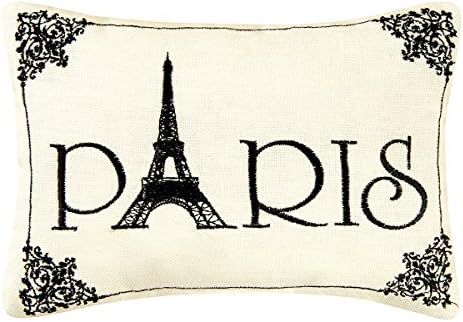 C&F Home Paris Embroidered Petite Pillow 6 x 9 Off White/Black