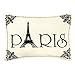 'Paris' - Small/Cute Embroidered ACCENT 'Pillow' (5 1/2' x 8 1/2')